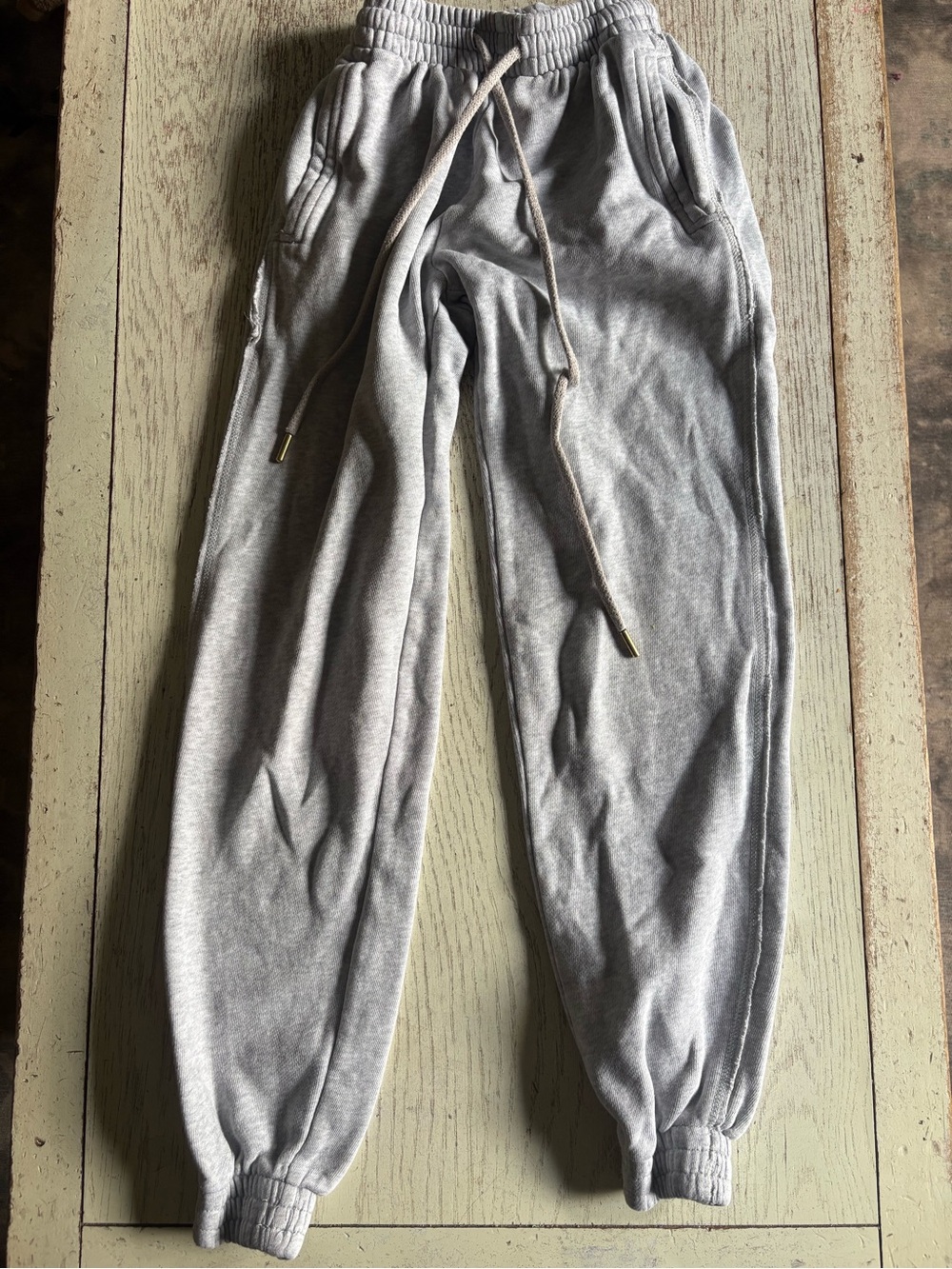 aerie Light Gray Drawstring Jogger Sweatpants